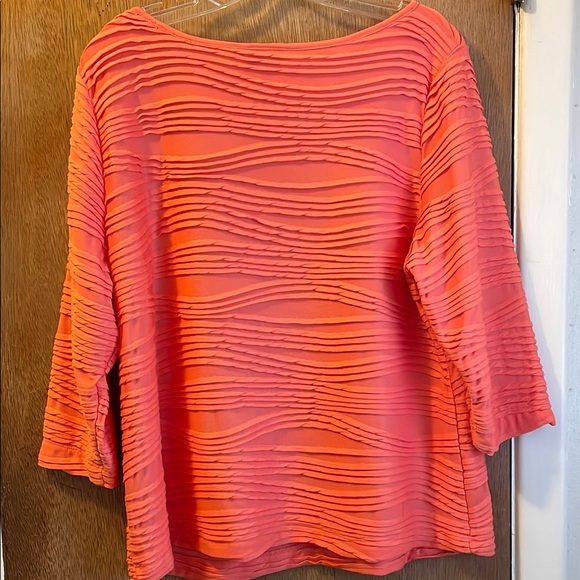 Allison Daley Women's Orange Textured Top PL/G Sz L - Picture 3 of 4